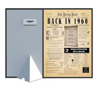 65 Years Ago Birthday Poster 8 x 10 Party Decor Sign 65th Anniversary Card for Men or Women Home Decoration Party Supplies. Born in 1960 Newspaper Banner Funny Print for Her & Him. Bday Table Decor