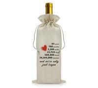 65 Years Wedding Anniversary Wine Bags 65th Anniversary Present for Parents Grandparents 65 Years Anniversary Present for Husband Wife 65th Wedding Anniversary Wine Bottle Bag Wine Lover Gift