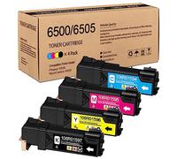 6500 6505 High Capacity 4-Color Set Compatible 106R01597 106R01594 106R01595 106R01596 Toner Cartridge Replacement for Xerox Phaser 6500 WorkCentre 6505 Printer Toner (BK/C/M/Y).