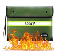 6500°F Upgraded Fireproof Money Bag,10 Layers of Heat Insulated Materials,Fire Proof Box with Waterproof Zipper/Reflective Strip,Document Bag with Handle for Cash,Important Documents