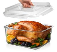 6500 ML / 220 oz / 28 Cup LARGE Glass Food Storage Container with Airtight Locking Lid. Ideal Storing food, Vegetables, Fruits. Baking Casserole, Lasagna, Roasting Turkey, Chicken BPA Free Oven Safe