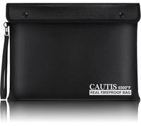 6500℉ Real Fireproof Document Bag, Wallet with Fire Proof Zipper, 8 Layer Material, Envelope Bag for A4 Size Documents, Id Card