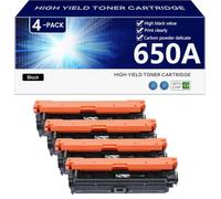 650A Compatible Replacement Toner Cartridge CE270A CE271A CE272A CE273A for HP CP5520n CP5520dn CP5520xh CP5525n CP5525dn CP5525x Printer, High Yield 15000 Pages, Easy to Install,Black-4 pack