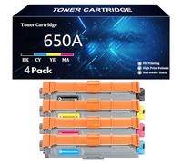650A Compatible Toner Cartridge 650A CE270A CE271A CE272A CE273A Replacement for HP Color Laserjet CP5520n CP5520dn CP5520xh CP5525n CP5525dn CP5525xh Printer,4 Color-4 Pack