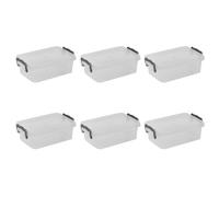 URBNLIVING Kitchen Food Locking Safe Storage Boxes with Lids Handles Clip Plastic Clear Small Medium Large Size Strong 650ml Box Pack of 6 Container Multi Purpose Use