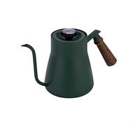 650ML Green Gooseneck Pour Over Coffee Kettle 600ml with Thermometer Stainless Steel Coffee Pot with Long Narrow Spout Hand Drip Kettle