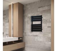 (650x500mm) NRG Flat Panel Heated Towel Rail Bathroom Rad Radiator Black