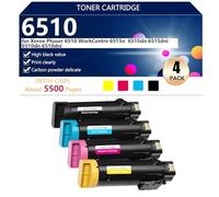 6510 Compatible Toner Cartridge for Xerox Phaser 6510 WorkCentre 6515n 6515dn 6515dni 6510dn 6510dni Printers, High Yield 5500 Pages, High Definition Printing,BCMY-1 pack