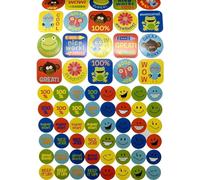 6528 Reward Stickers for Kids - Assorted Motivational Stickers for Teachers, Parents & Students - Smiley Face Stickers, Praise & Behaviour Chart Stickers in Booklet - 1.4cm & 2.5cm Sizes