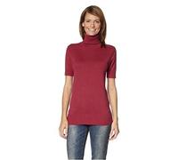 653 Arizona Business Polo Neck Reglan Short Sleeve Ribbed Hips Jumper S/M & L/XL (L/XL UK 10/12, Burgundy)