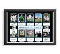 (653) Leeds United Legends x10 Signed Framed Autograph Signature A4 (21 X 297 CM) Art Work Wall Art Display (REPRINT) #####