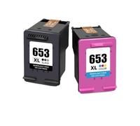 653XL Ink Cartridge Replacement Compatible With 653 653 XL Printer Models Works With DeskJet Ink Advantage 1275 2375 2775 6075 6475(2pcs)