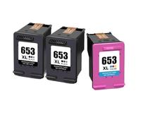 653XL Ink Cartridge Replacement Compatible With 653 653 XL Printer Models Works With DeskJet Ink Advantage 1275 2375 2775 6075 6475(3pcs)