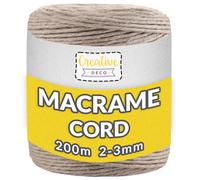 656 Feet Macrame Cord | 200m | 8 Colours | 2-3mm Thickness | Rope Yarn String