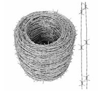 656ft Barbed Wire Fencing High Tensile 2 Point Double Strand Twisted Wire for Garden Backyard Orchard Anti Theft Easy to Bend Durable Security Solution (10m/32.8ft)