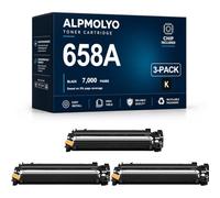 658A High Yield Compatible Toner Cartridge Replacement for W2000A with Latest Chip, Fits HP Color LaserJet Enterprise M751dn 751n Laser Printer, Black,3 Pack