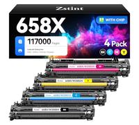 658X High-yield Toner Cartridge Set 4-Pack Replacement for HP 658X 658A W2000X W2001X W2002X W2003X Compatible with HP Color LaserJet Enterprise M751dn M751n M751 Printer Ink Black Cyan Magenta Yellow