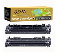 659A Compatible Toner Cartridge Replacement W2010A W2011A W2012A W2013A High Yield Work (with Chip) for HP Enterprise M856dn M856x MFP M776dn M776z Printer，Reliability Longevity (Black×2)
