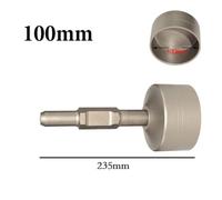 65A Shank T-Post Driver for Ground Rod Fence Posts, Long Alloy Steel Piling Hammer Head Compatible with 65A Drills, Silver 100mm