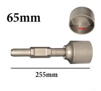 65A Shank T-Post Driver for Ground Rods & Fence Posts - Heavy-Duty Alloy Steel Piling Hammer Head Compatible with Standard 65A Drills, Silver(65mm)