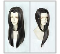 65cm Ancient Chinese Style Hair Men Warrior Long Straight Black Brown Cosplay Wig Swordsman Costume Play Wigs For Halloween