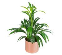 Leaf Design 65cm Artificial Bamboo Leaf Shrub with Brushed Copper Planter