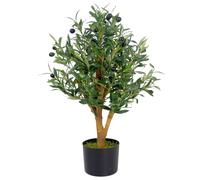 65Cm Leaf Design UK Realistic Artificial Olive Tree In Black Plastic Pot