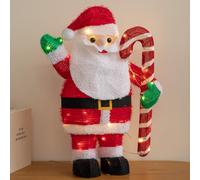 65cm Light Up Santa Claus with Candy Cane 64 Warm White LEDs