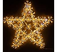 65Cm Starburst Star Shape Silhouette with 360 Warm White LEDs Twinkling Micro LED Lights Christmas Display Shatchi Yellow One Size