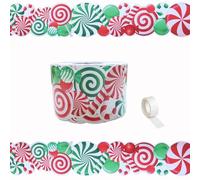 65Feet Christmas Candy Peppermint Bulletin Board Border Trim for Xmas Holiday Party Classroom Office Chalkboard Wall Decor