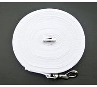 65ft 20m Long Dog Training Lead Obedience Recall Horse Tracking Leash Large 25mm Webbing In WHITE