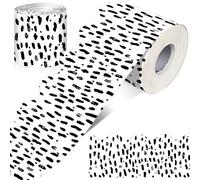 65FT Bulletin Board Borders Black and White Polka Dots Striped Grid Borders Decorative Straight Scalloped Wavy Rolled Trim Classroom Back to School Decor