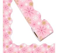 65ft Snowflakes Border Sticker for Bulletin Board Notice Board Classroom Christmas Decoration Bulletin Border Trim Snowflake Christmas Sticker