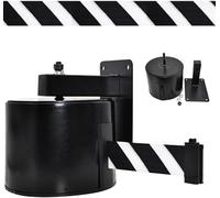 65FT Wall Mount Retractable Belt Barrier - Crowd Control Safety Ribbon for Park, Hotel, Airport, Retail Stores, Playground - Durable Belt Retractor for Effective Queue Management