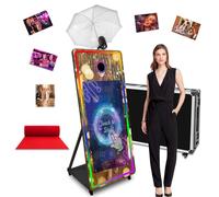 65in Magic Mirror Photo Booth Machine with 43'' Touch Screen,RGB Fill Light,Flash-Light Umbrella,Flight Case,Suitable for Photography Needs in Various Locations (Black, Photo Booth Machine)