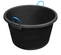 65L Heavy Duty Black Muck Tub Bucket With Rope Handle Plasterer Mixing