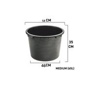 (65L - Medium) Round Sump Bucket Pond Pebble Pool Polypropylene Tub Garden Water Feature 45-90L