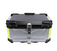 65L Motorcycle Top Case Water Resistant Aluminum Alloy Large Capacity Trunk Box for Helmets and Luggage (Silver)