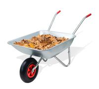 65L Wheelbarrow Galvanised Metal Cart with Pneumatic Tyre