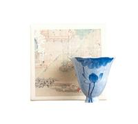 65ml-2oz blue scented hand-painted ceramic cups Kung Fu tea cups for drinking tea-[ box]