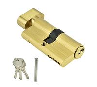 65mm Copper Single Open Lock Cylinder with Keys, Door Lock Cylinder for Bedroom Interior Doors, High - Security Pure Copper Cylinder, Resistant Lock Core, 100000 Cycle