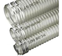 65mm Diameter Flexible Polyurethane Ducting Dust & Fume Extraction, Woodworking + Hose Clips - 7 Metre