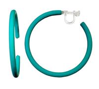 65mm Large Green Hoop Clip On Earrings For Women Non Pierced Earrings Pierced Look Miyabi Grace