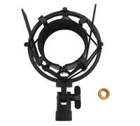 65mm Microphone Shock Mount, Aluminum Alloy Mic Clip Holder with Soft Pad, Anti - Vibration Shock Mount for 55-65mm Studio Condenser Mics, Includes 5/8 to 3/8 Thread Adapter