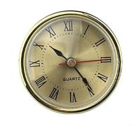 65MM Quartz Clock Inserts Movement, Silent Clock Movement Replacement DIY Parts Roman Numbers Decorative Insert Clock(gold)
