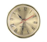 65MM Quartz Clock Movement Insert with Roman Numerals for DIY Clock Replacement Parts Gold Silver Home Decor Crafts(gold)