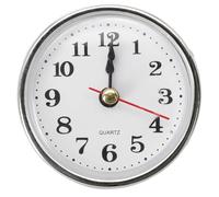 65mm Quartz Clock Movement Replacement for DIY Clock Repair - Gold-Trimmed Arabic Numerals on White Dial, 65mm Face Diameter, Plastic & M(Silver)