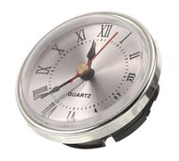 65mm round Quartz Clock Movement Insert with Roman Numeral Face for Repairs | Plastic Construction, Silver Finish, Frameless Design, Easy Assembly, Fits Standard Dial Plates in Offices and Hotels