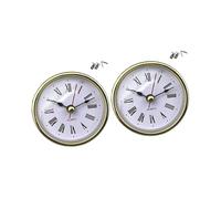 65mm round watch with white face and gold or silver tone trim and inserts for repair
