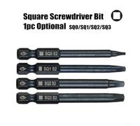 65mm Square Head Screwdriver Bits Set with Hex Shank, Sizes SQ0 SQ1 SQ2 SQ3 for Use with Manual, Electric Screwdrivers and Air Tools (SQ0)